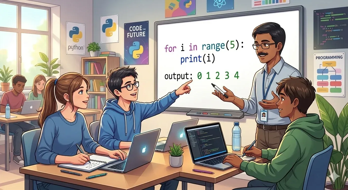 Students learning with computers